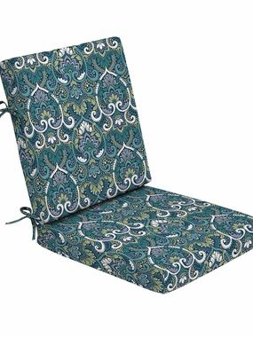 2 x arden blue pasley seat outdoor cushions 20x20